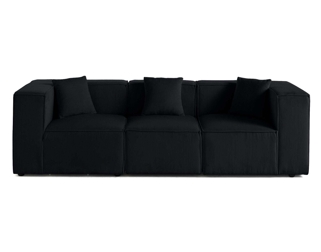 Canapé modulable 3 places en velours côtelé Arty