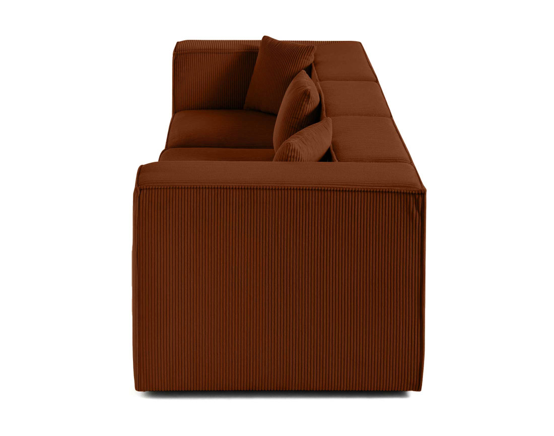 Canapé modulable 3 places en velours côtelé Arty