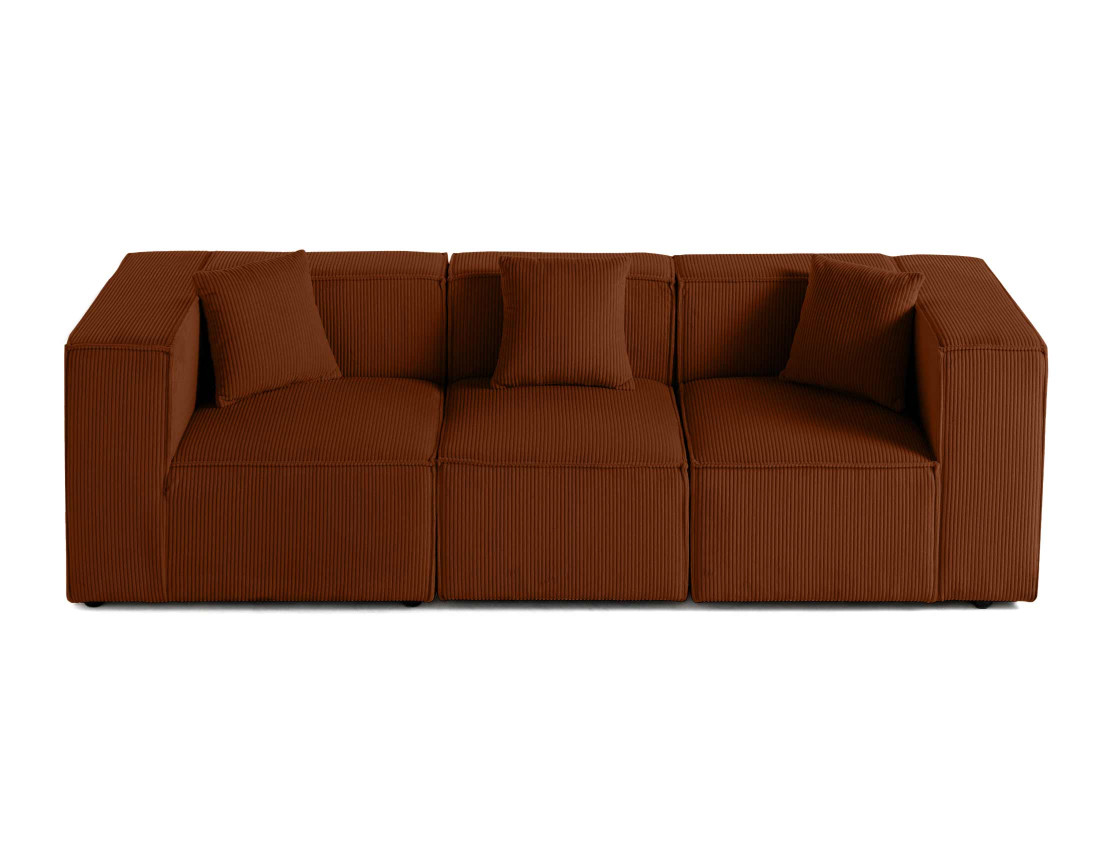 Canapé modulable 3 places en velours côtelé Arty