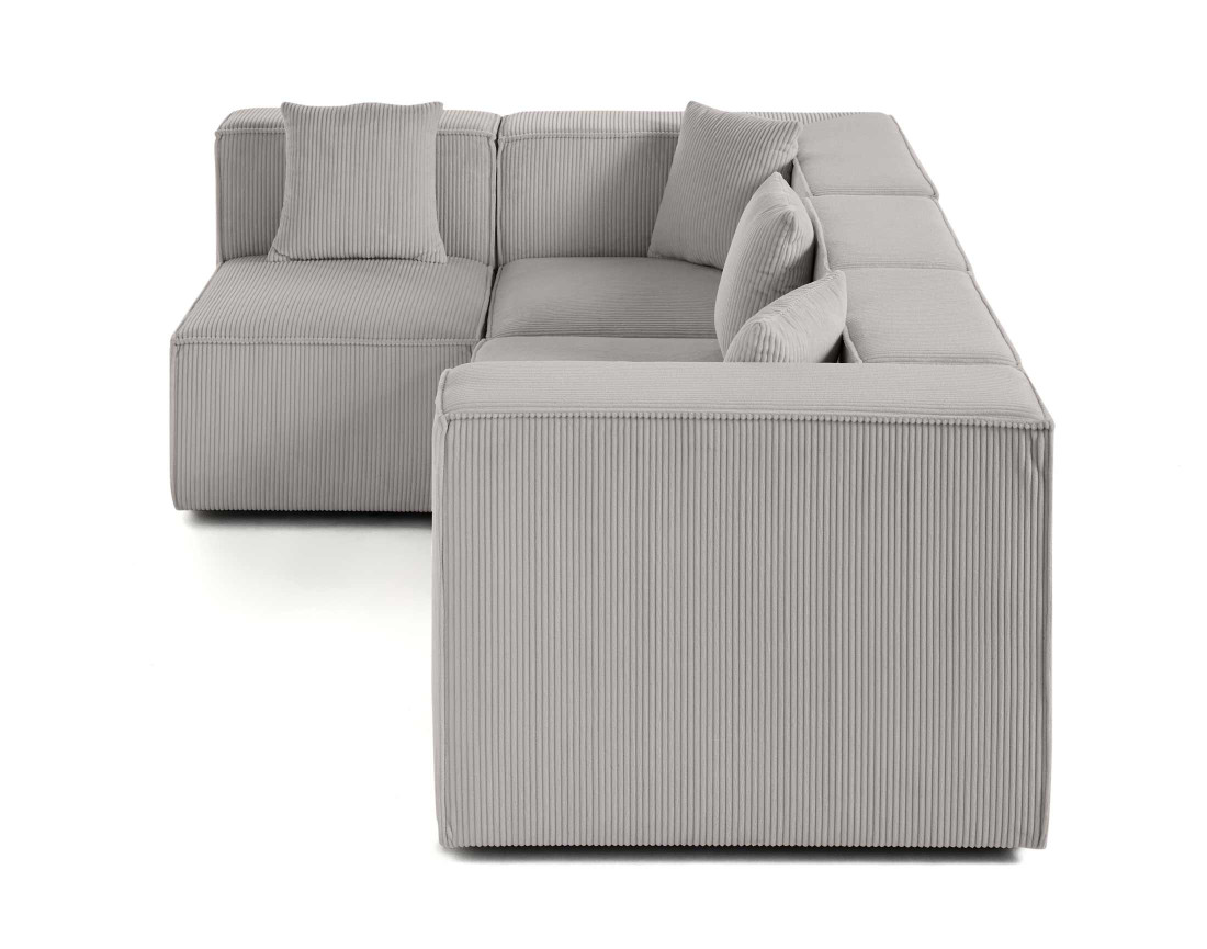 Canapé modulable d'angle gauche 4 places en velours côtelé Arty