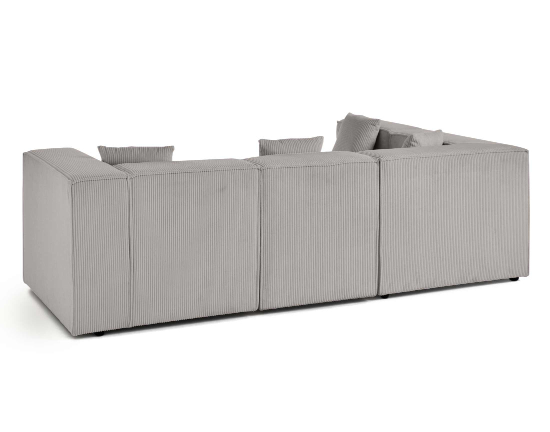 Canapé modulable d'angle gauche 4 places en velours côtelé Arty