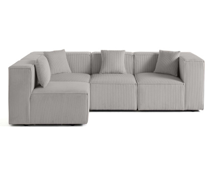 Canapé modulable d'angle gauche 4 places en velours côtelé Arty