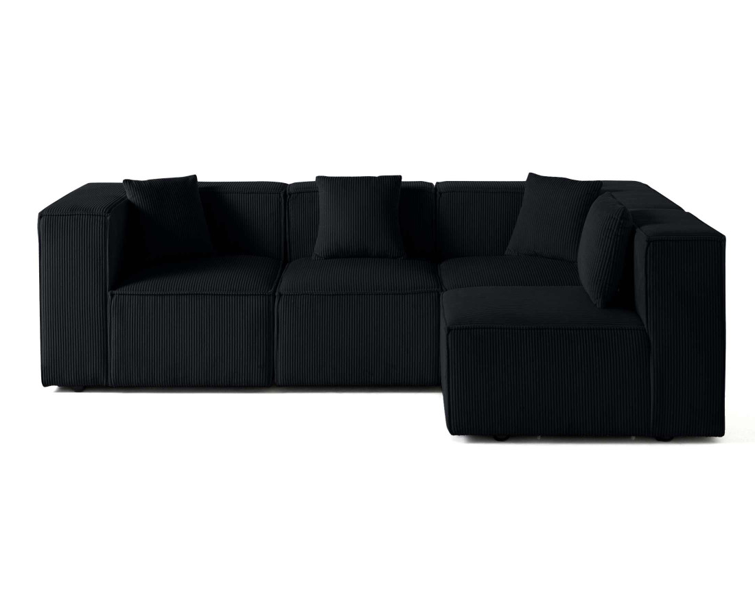 Canapé modulable d'angle droit 4 places en velours côtelé Arty