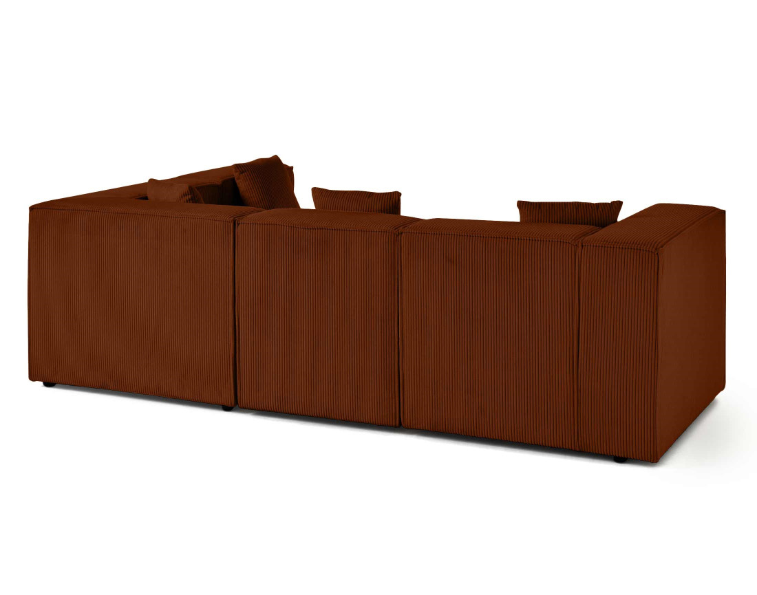 Canapé modulable d'angle droit 4 places en velours côtelé Arty