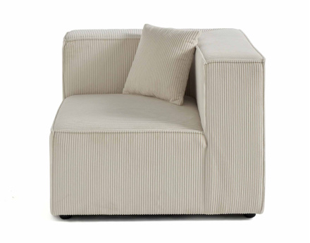 Module d'assise d'angle réversible en velours côtelé Arty