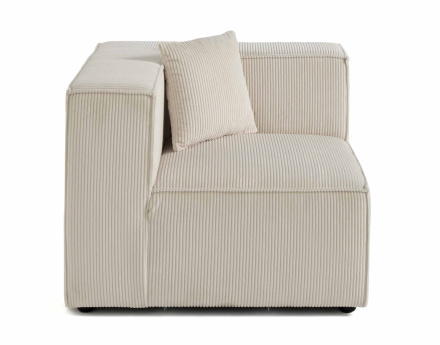 Module d'assise d'angle réversible en velours côtelé Arty