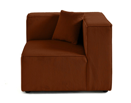 Module d'assise d'angle réversible en velours côtelé Arty