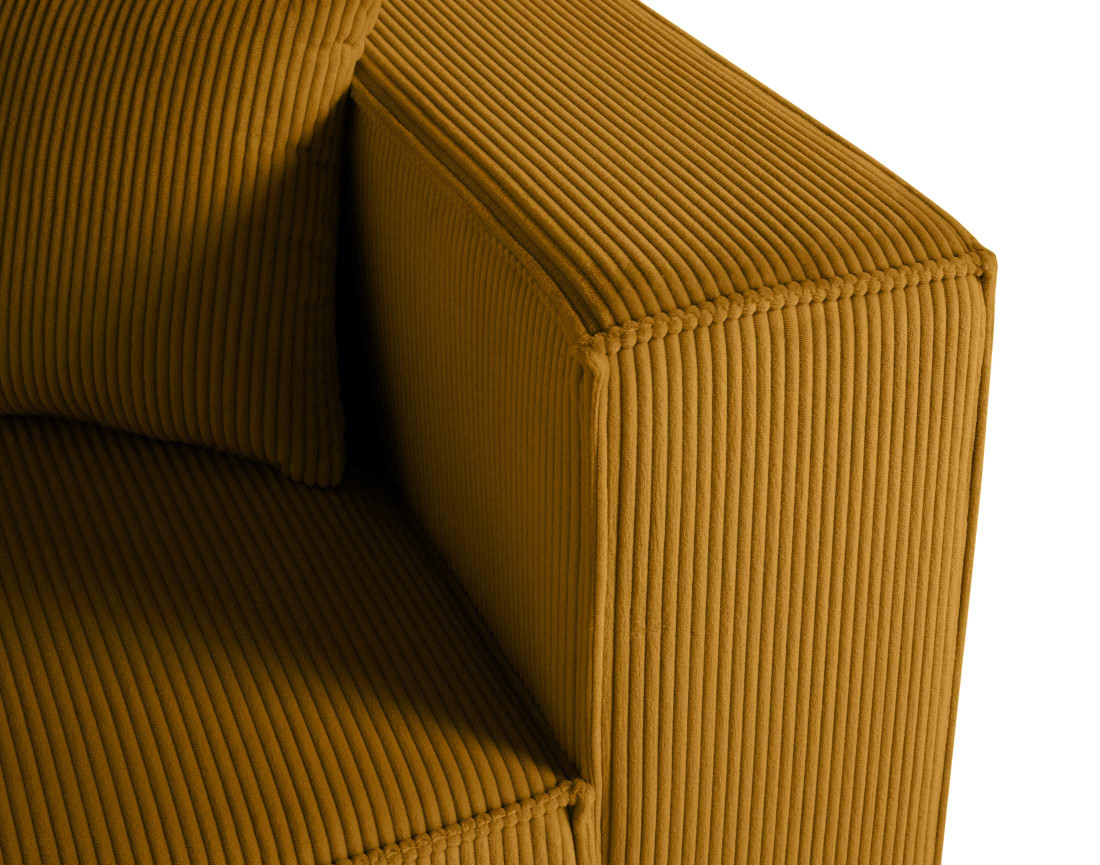 Module d'assise d'angle réversible en velours côtelé Arty