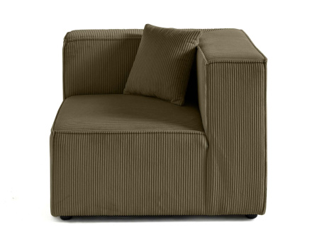 Module d'assise d'angle réversible en velours côtelé Arty