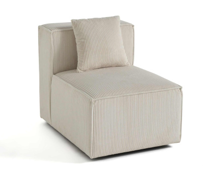 Module d'assise sans accoudoirs en velours côtelé Arty