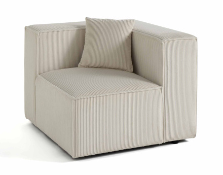 Module d'assise droit en velours côtelé Arty