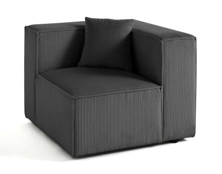 Module d'assise droit en velours côtelé Arty