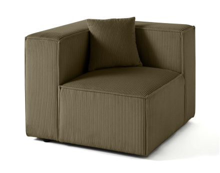 Module d'assise gauche en velours côtelé Arty