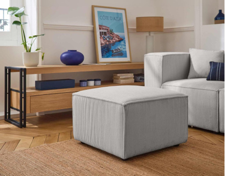 Pouf d'appoint en velours côtelé Arty