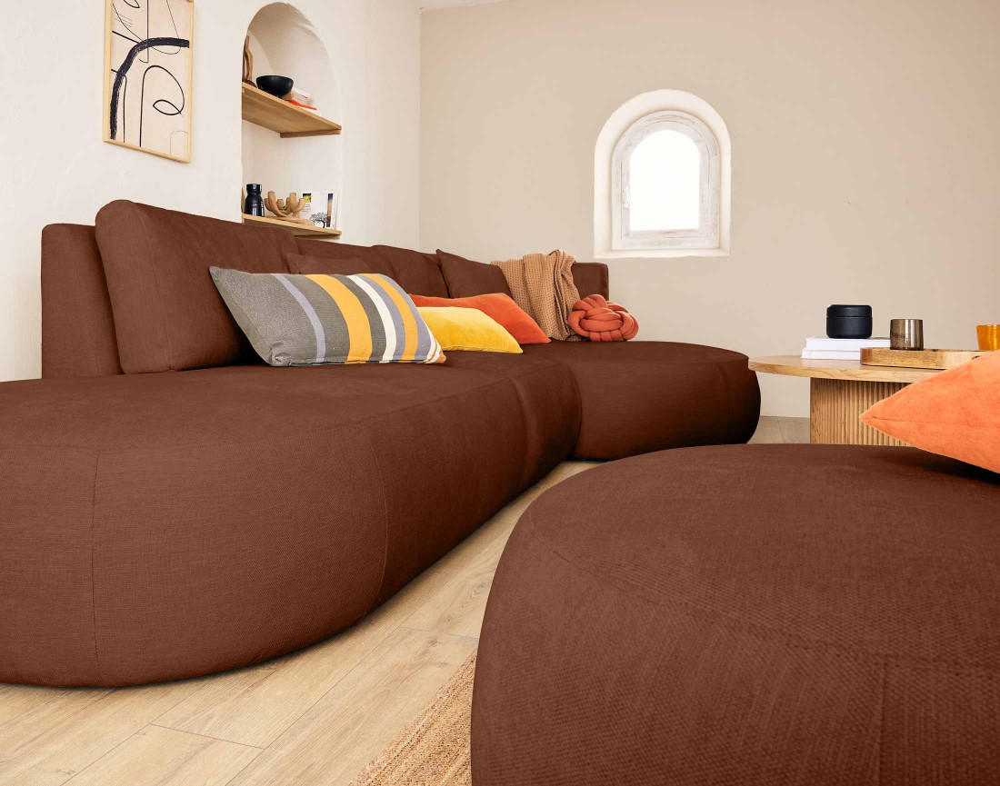 Module d'assise gauche en tissu texturé - Santorini
