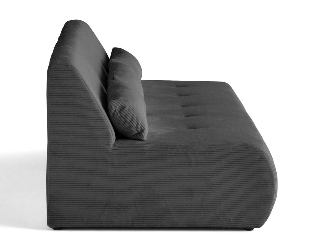 Canapé droit 3 places en velours côtelé Onyx