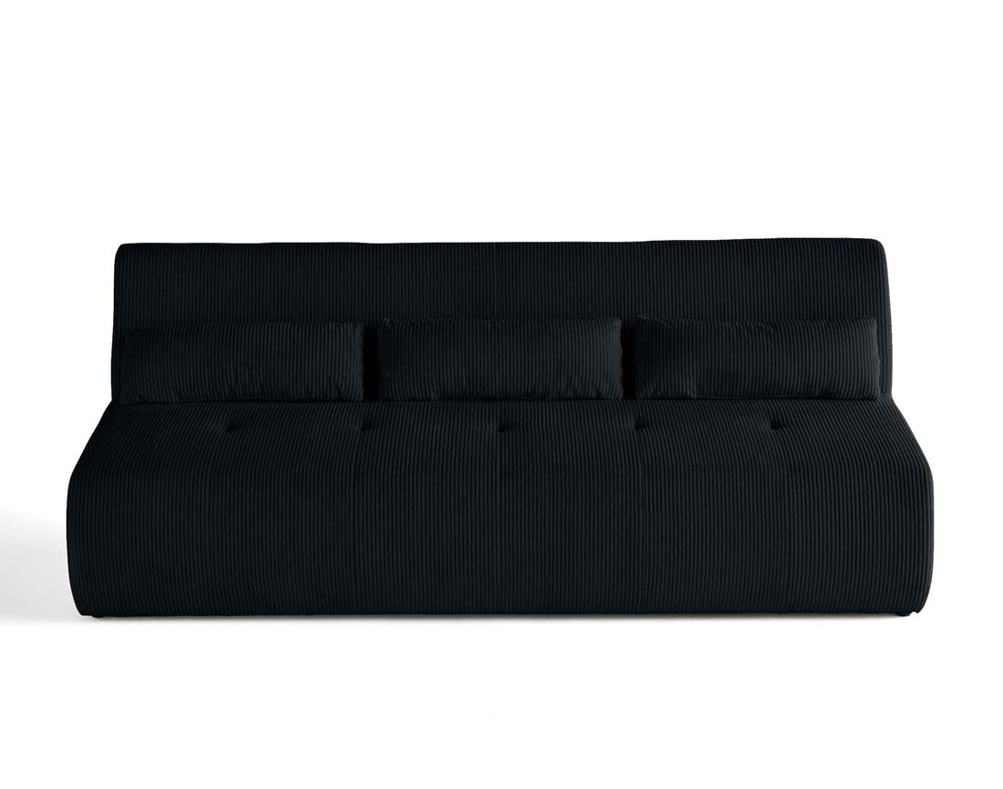 Canapé droit 3 places en velours côtelé Onyx