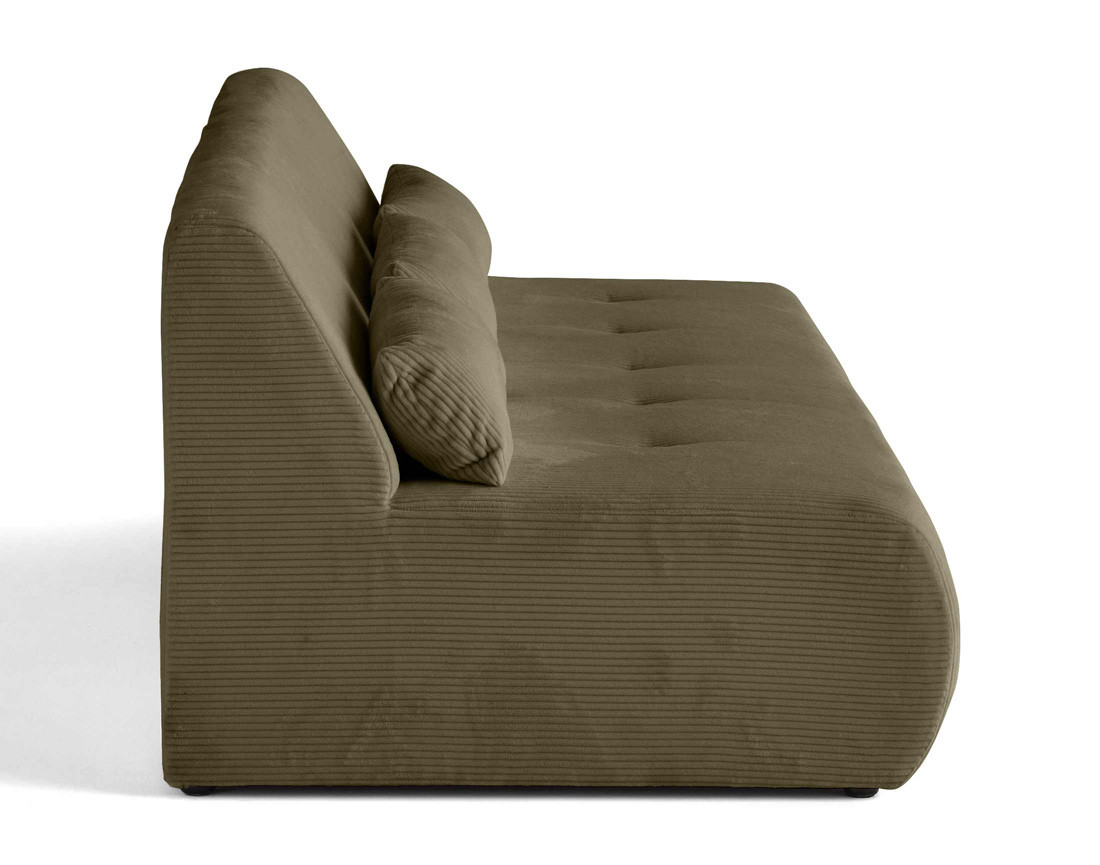 Canapé droit 3 places en velours côtelé Onyx