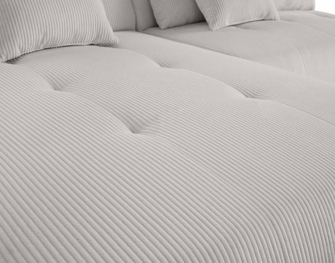 Canapé panoramique modulable d'angle droit 7 places en velours côtelé Onyx