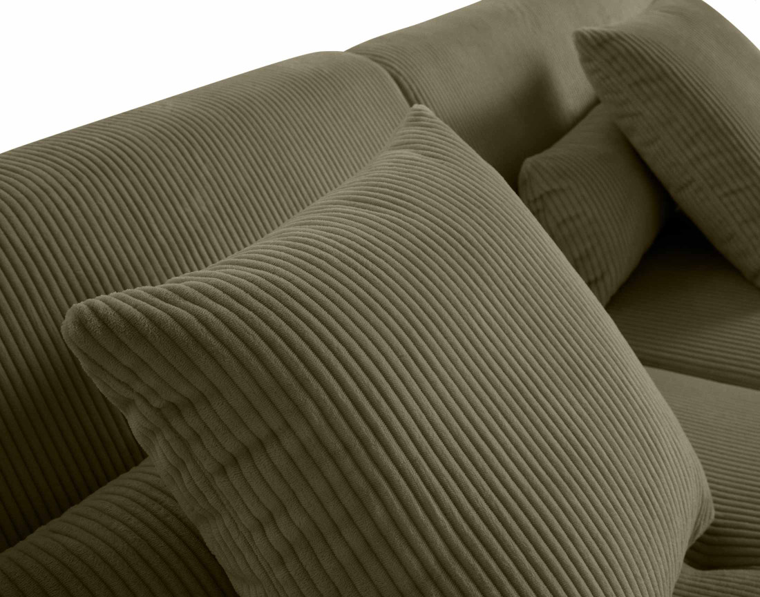Canapé modulable d'angle gauche 7 places en velours côtelé Onyx