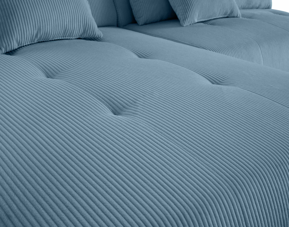 Canapé modulable d'angle gauche 7 places en velours côtelé Onyx