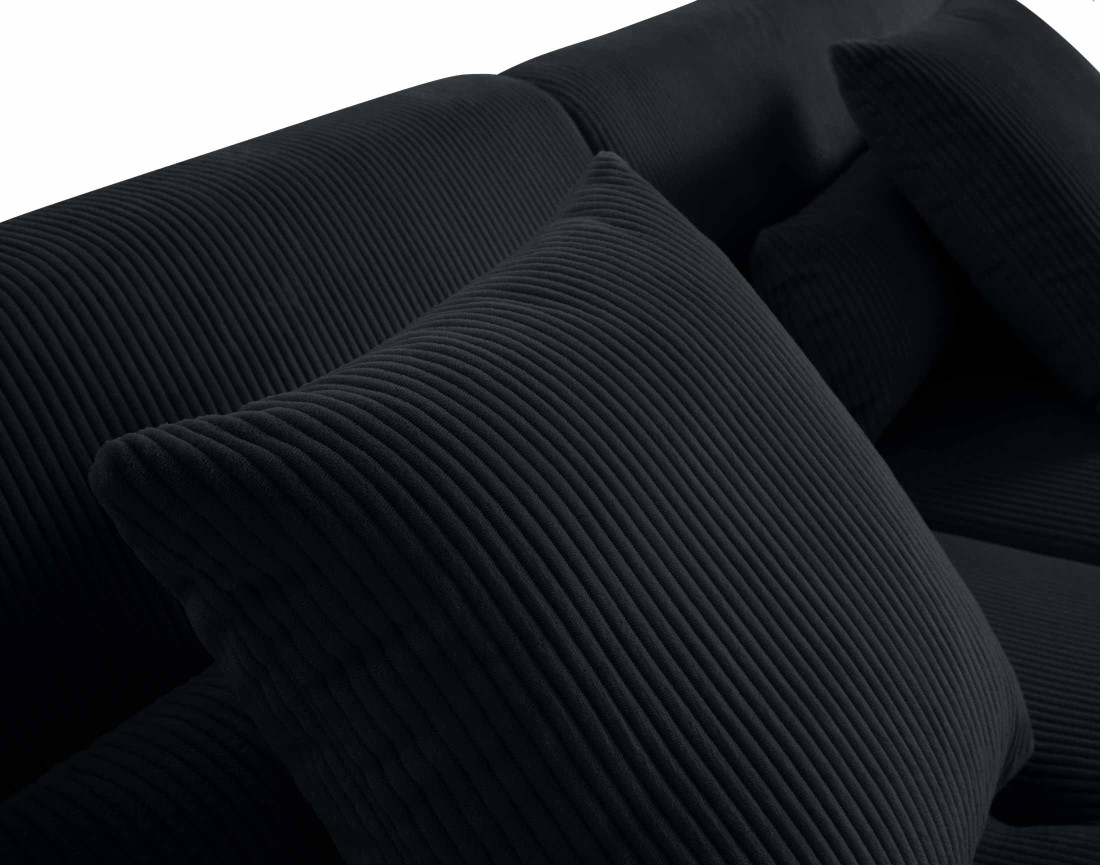Canapé modulable d'angle droit 5 places en velours côtelé Onyx