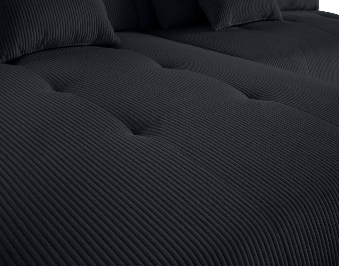 Canapé modulable d'angle gauche 5 places en velours côtelé Onyx