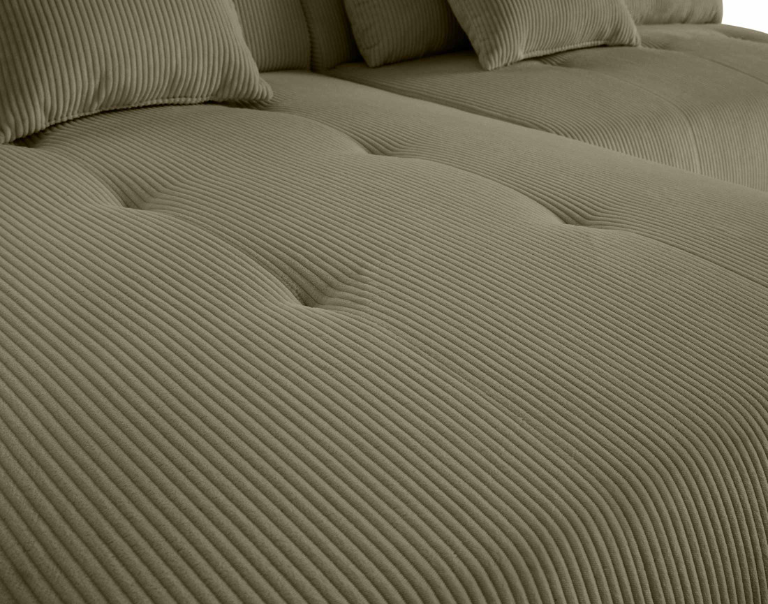 Canapé modulable d'angle gauche 5 places en velours côtelé Onyx