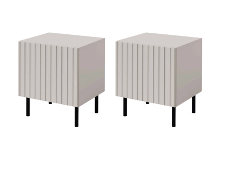 Table de chevet 1 porte écru 54 cm Timote