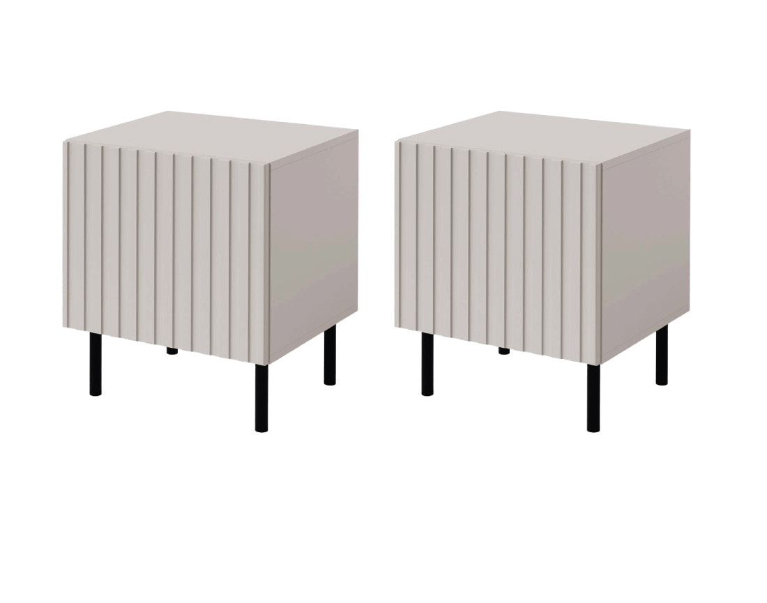 Table de chevet 1 porte écru 54 cm Timote