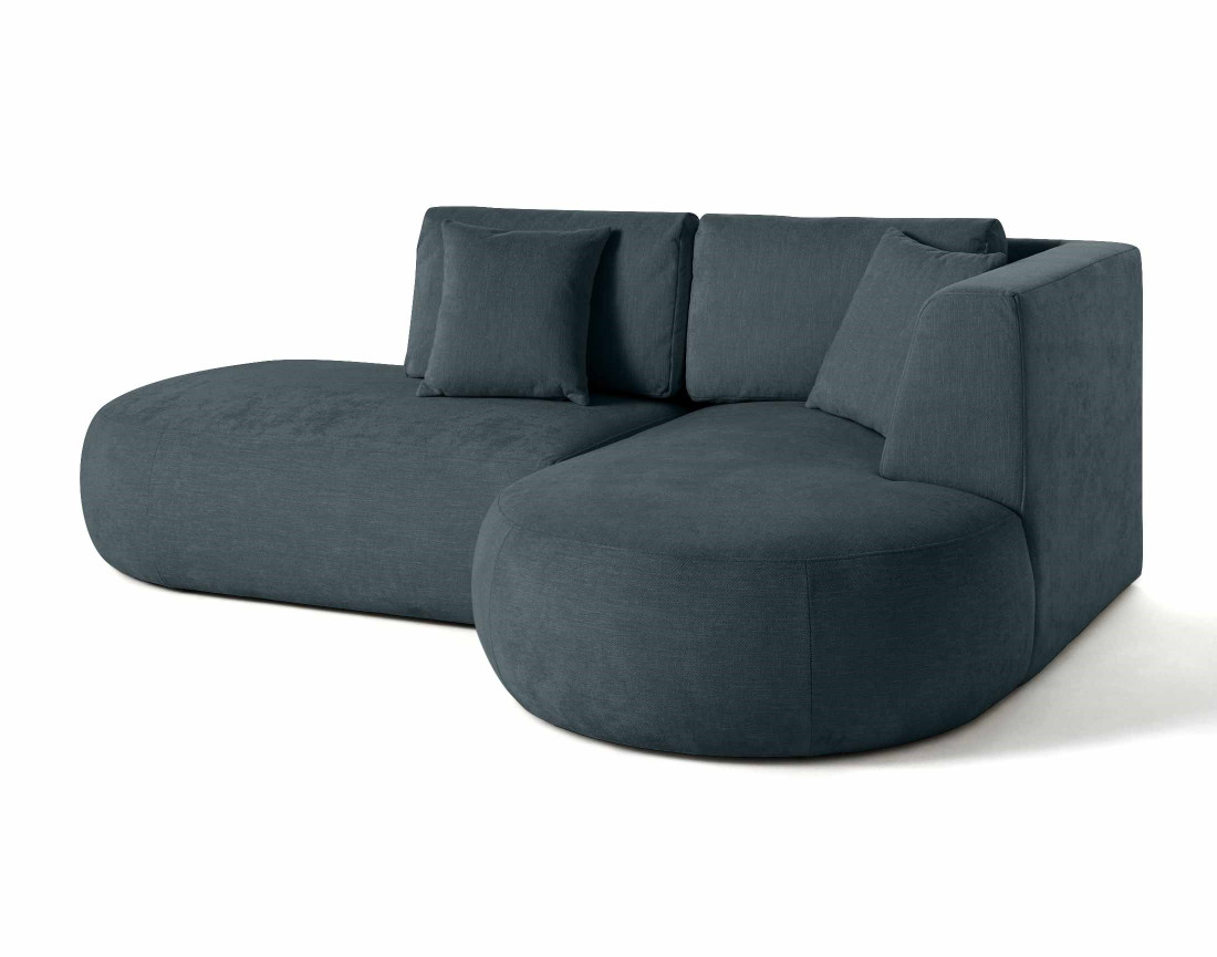 Canapé modulable d'angle droit 4 places en tissu texturé Santorini