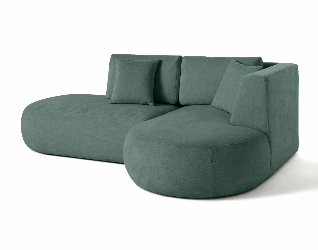 Canapé modulable d'angle droit 4 places en tissu texturé Santorini