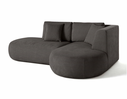 Canapé modulable d'angle droit 4 places en tissu texturé Santorini