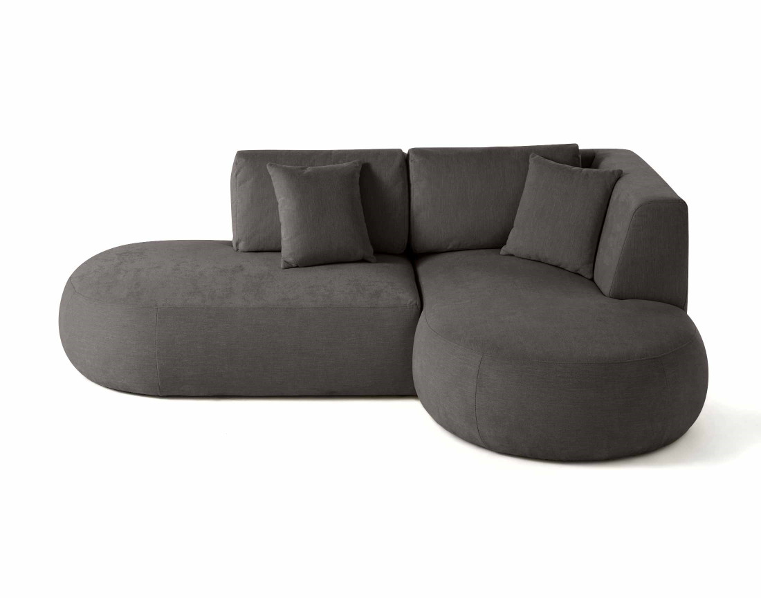 Canapé modulable d'angle droit 4 places en tissu texturé Santorini