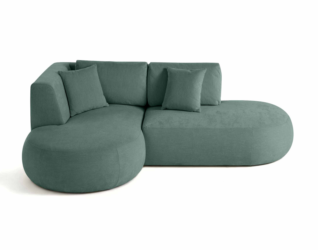 Canapé modulable d'angle gauche 4 places en tissu texturé Santorini