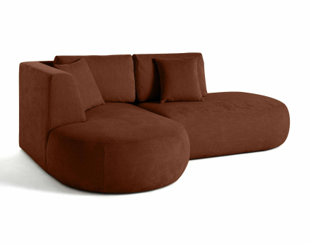 Canapé modulable d'angle gauche 4 places en tissu texturé Santorini