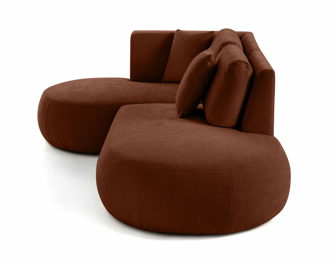 Canapé modulable d'angle gauche 4 places en tissu texturé Santorini
