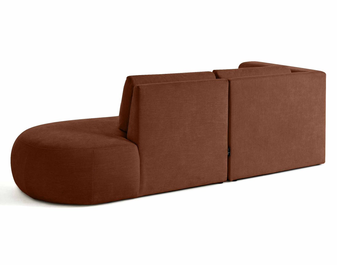 Canapé modulable d'angle gauche 4 places en tissu texturé Santorini