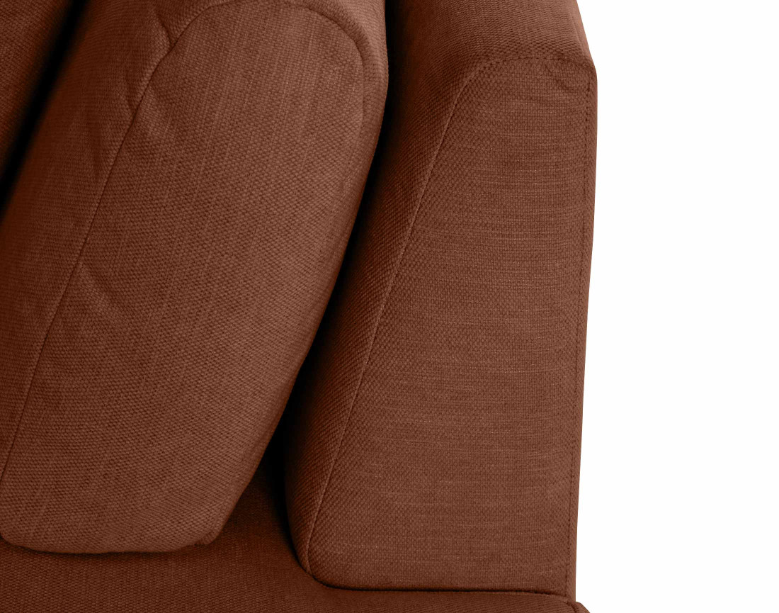 Canapé modulable d'angle gauche 4 places avec pouf en tissu texturé Santorini