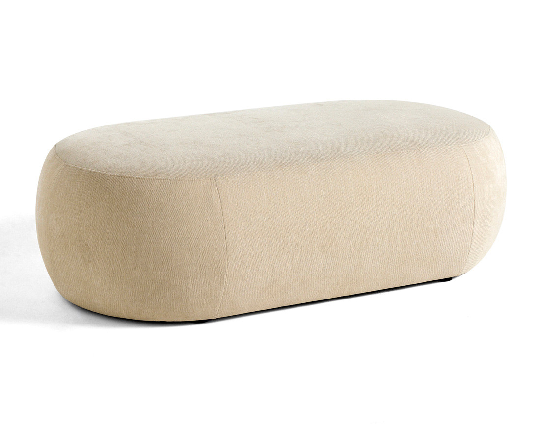 Canapé modulable d'angle droit avec pouf 4 places en tissu texturé Santorini