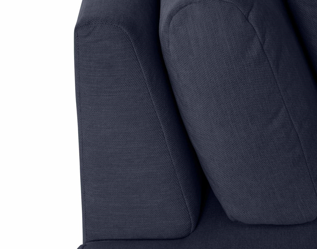 Canapé modulable d'angle droit avec pouf 4 places en tissu texturé Santorini