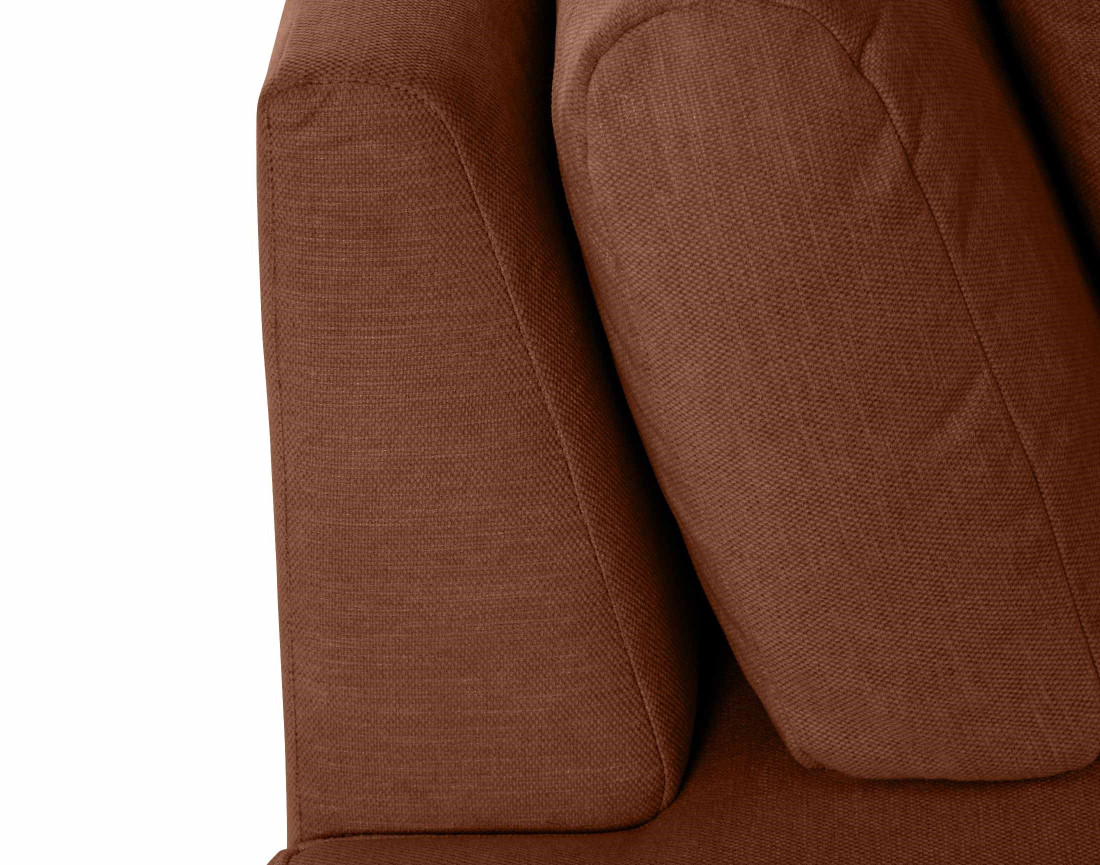 Canapé modulable d'angle droit avec pouf 4 places en tissu texturé Santorini