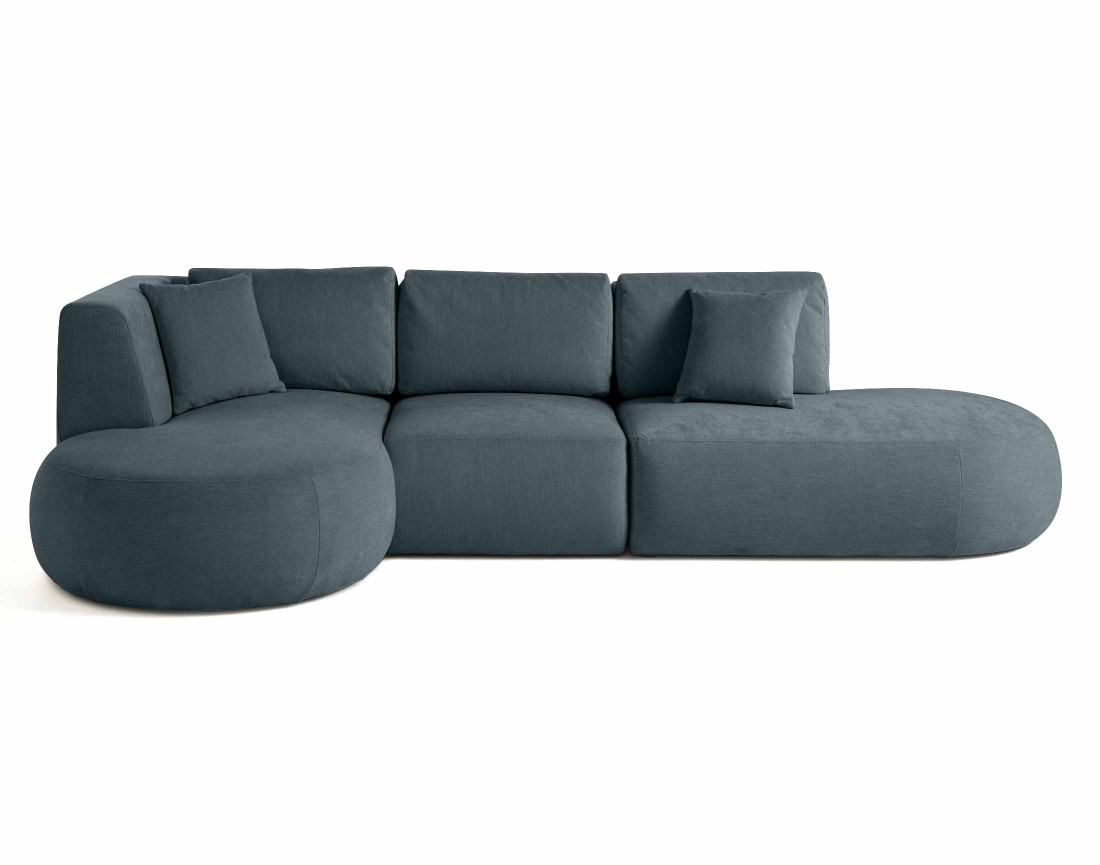 Canapé modulable d'angle gauche 5 places en tissu texturé Santorini