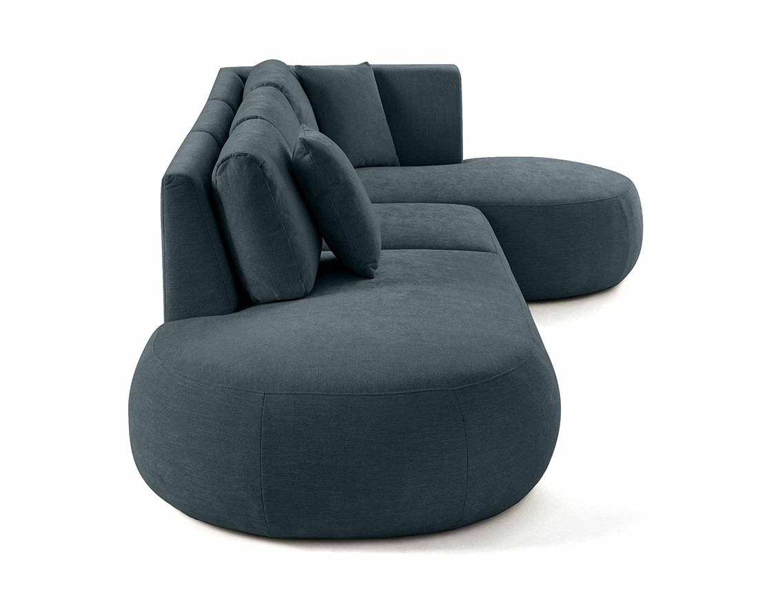 Canapé modulable d'angle droit 5 places en tissu texturé Santorini