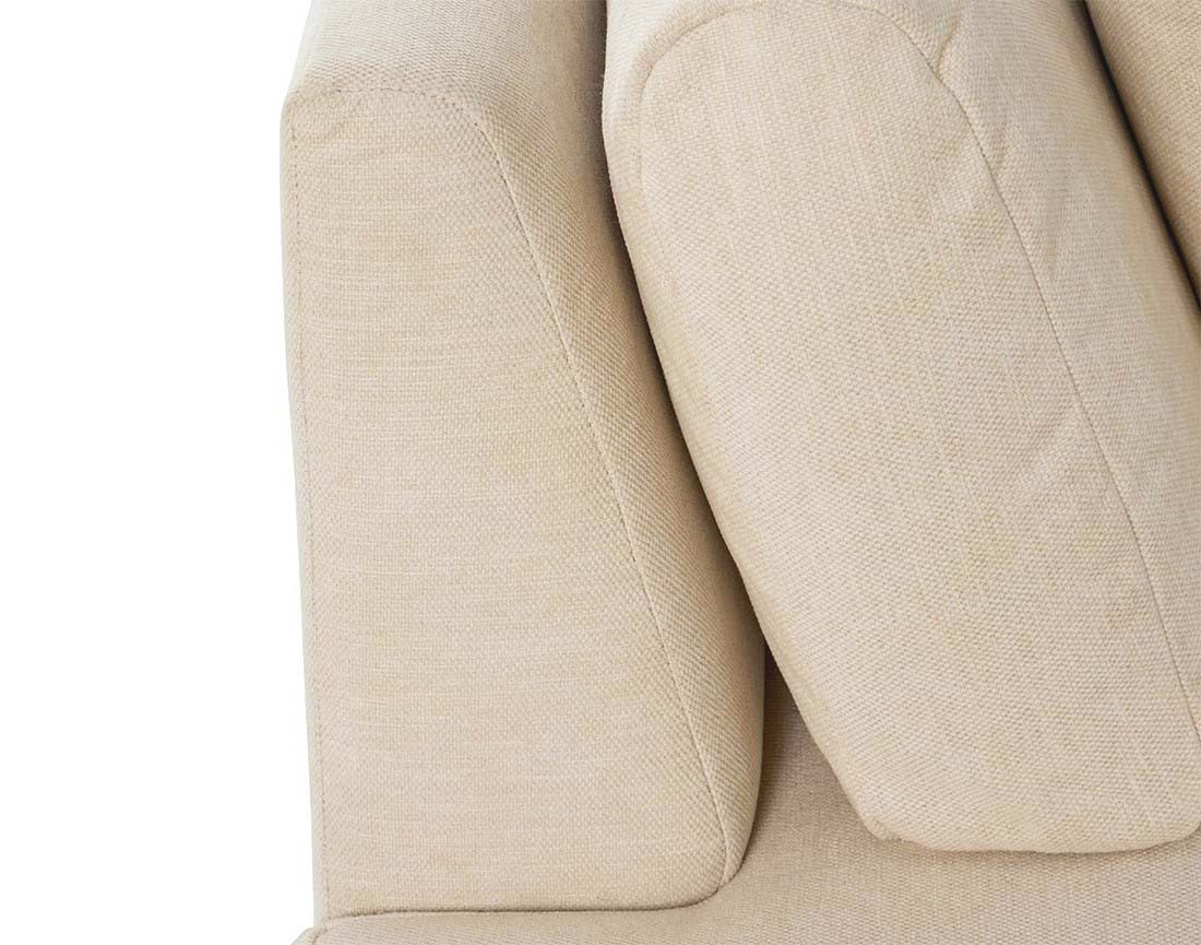 Canapé modulable d'angle droit avec pouf 5 places en tissu texturé Santorini