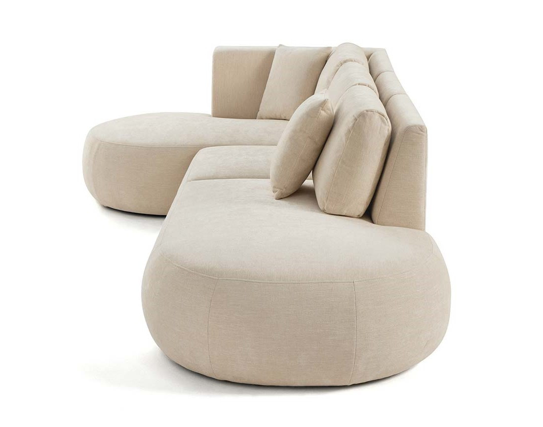 Canapé modulable d'angle gauche 5 places en tissu texturé Santorini