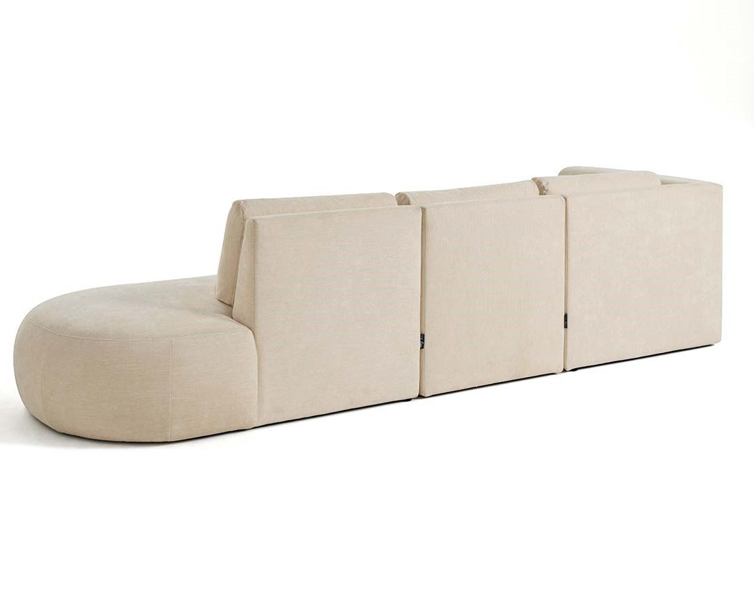 Canapé modulable d'angle gauche 5 places en tissu texturé Santorini