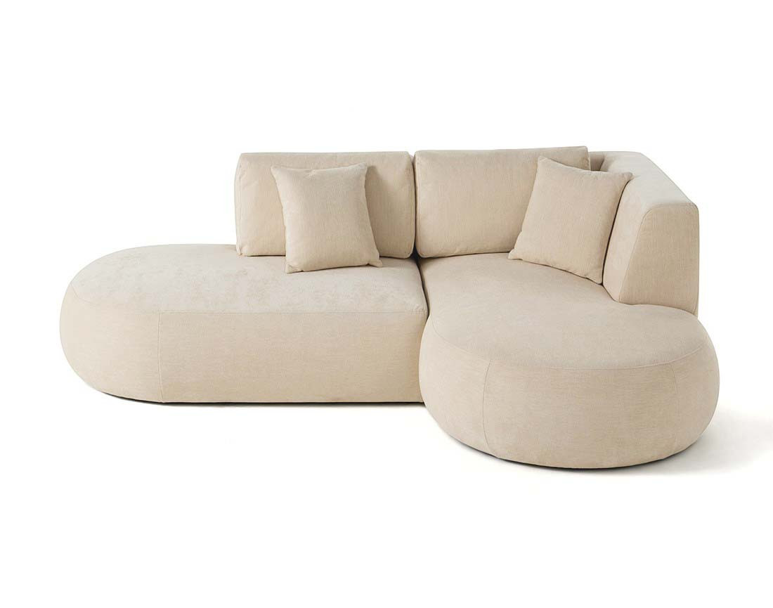 Canapé modulable d'angle droit 4 places en tissu texturé Santorini