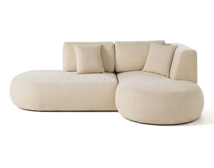 Canapé modulable d'angle droit 4 places en tissu texturé Santorini