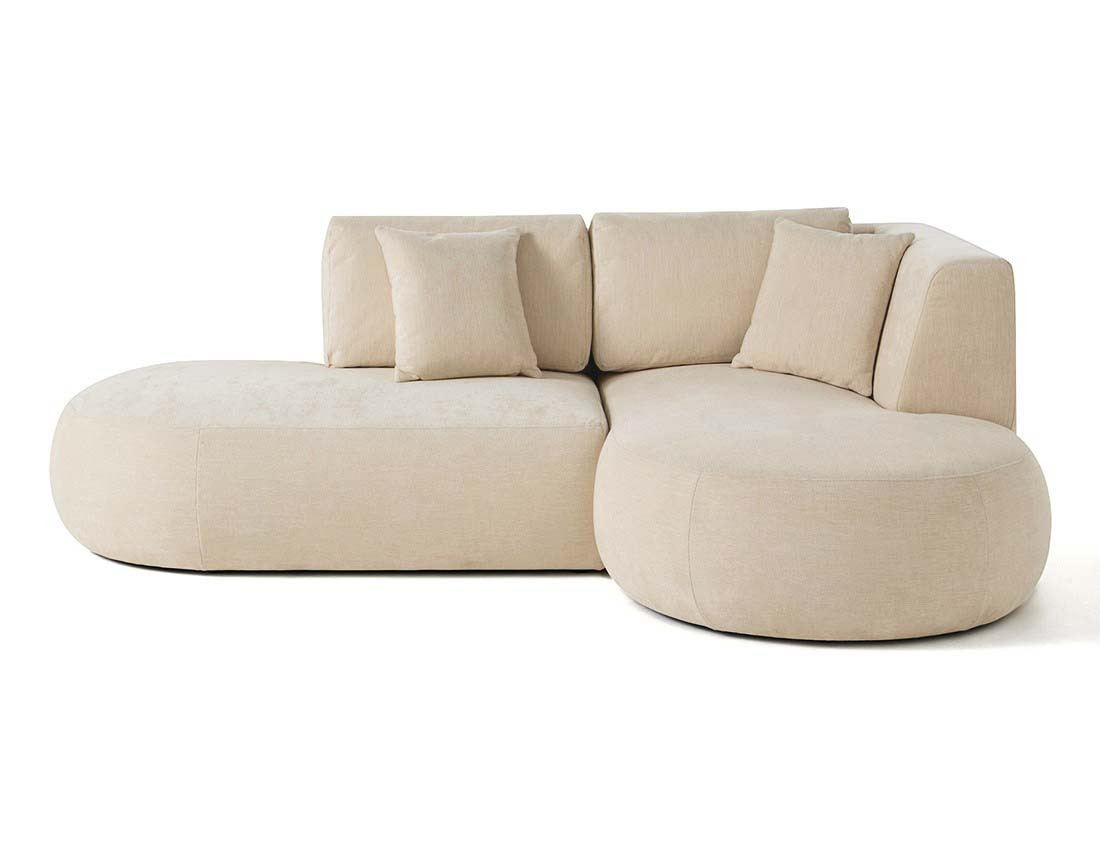 Canapé modulable d'angle droit 4 places en tissu texturé Santorini